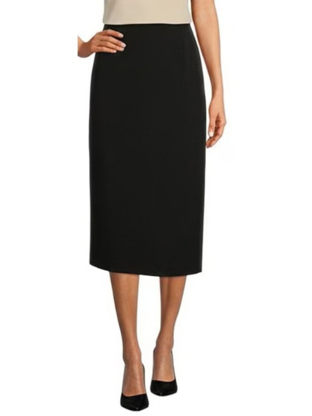 Lafayette 148 New York Black Pencil Lined Skirt Size 14